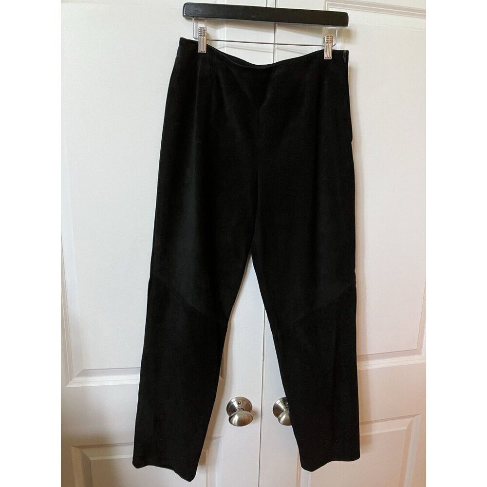 Vintage‎ Danier Leather Pants Womens 12 Black Suede Trousers 90s Y2K Western